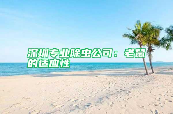 深圳專業(yè)除蟲公司：老鼠的適應性