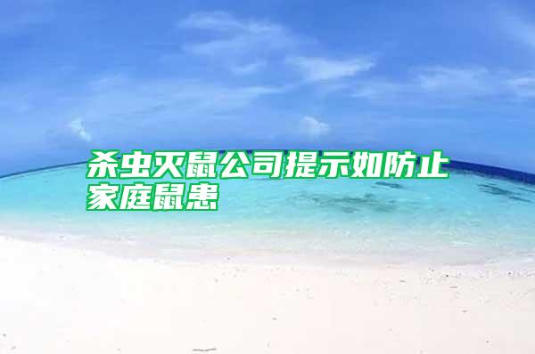 殺蟲滅鼠公司提示如防止家庭鼠患