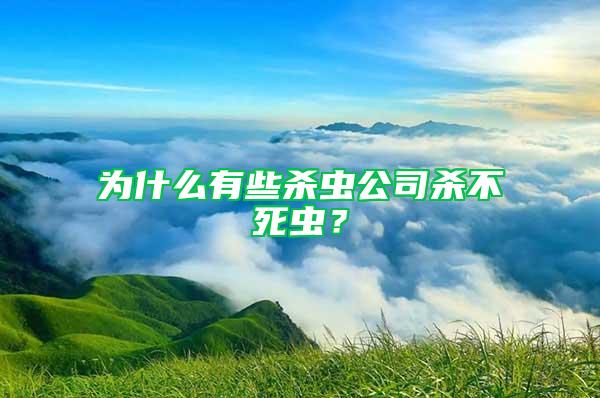 為什么有些殺蟲公司殺不死蟲？