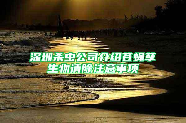 深圳殺蟲公司介紹蒼蠅孳生物清除注意事項(xiàng)