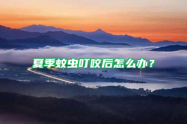 夏季蚊蟲叮咬后怎么辦？