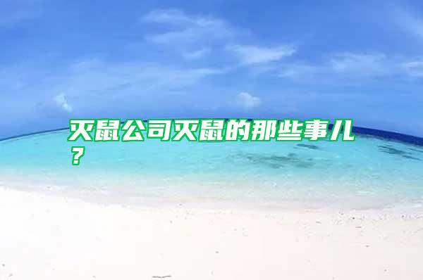 滅鼠公司滅鼠的那些事兒？