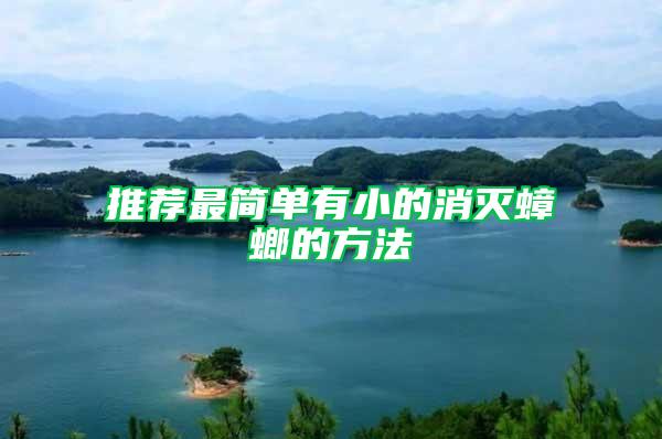 推薦最簡單有小的消滅蟑螂的方法