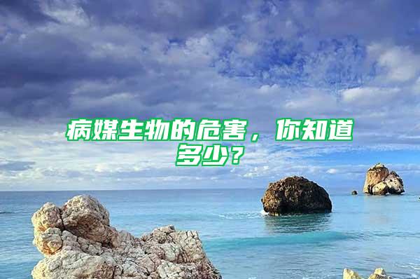 病媒生物的危害，你知道多少？