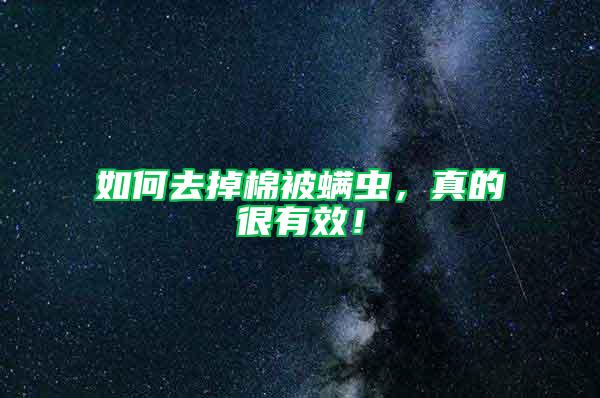 如何去掉棉被螨蟲，真的很有效！