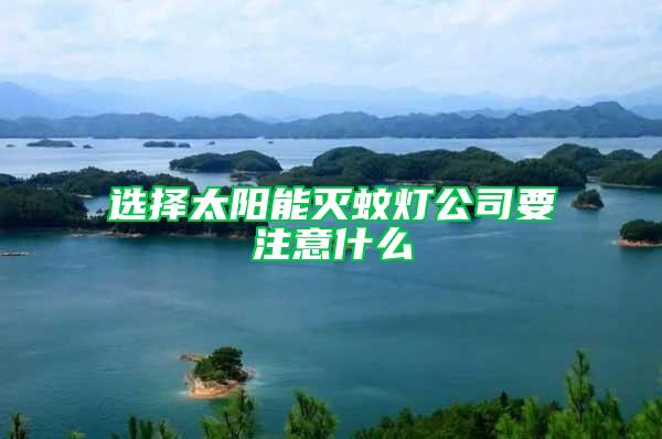 選擇太陽(yáng)能滅蚊燈公司要注意什么