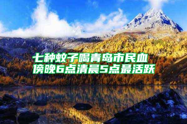 七種蚊子喝青島市民血 傍晚6點清晨5點最活躍