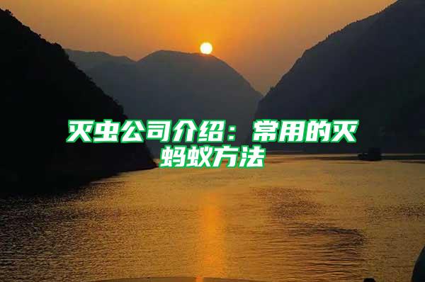 滅蟲(chóng)公司介紹：常用的滅螞蟻方法