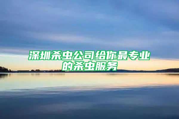 深圳殺蟲(chóng)公司給你最專(zhuān)業(yè)的殺蟲(chóng)服務(wù)
