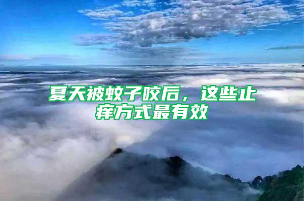 夏天被蚊子咬后，這些止癢方式最有效
