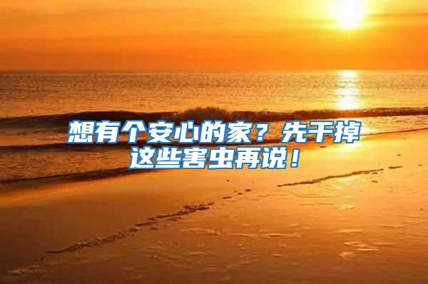 想有個安心的家？先干掉這些害蟲再說！