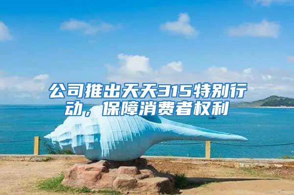 公司推出天天315特別行動，保障消費(fèi)者權(quán)利