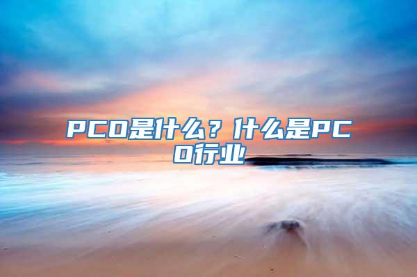 PCO是什么？什么是PCO行業(yè)