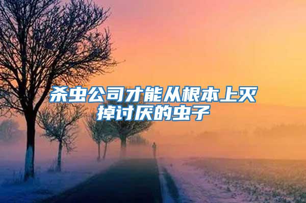 殺蟲(chóng)公司才能從根本上滅掉討厭的蟲(chóng)子