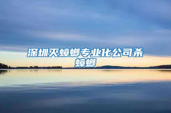 深圳滅蟑螂專業化公司殺蟑螂