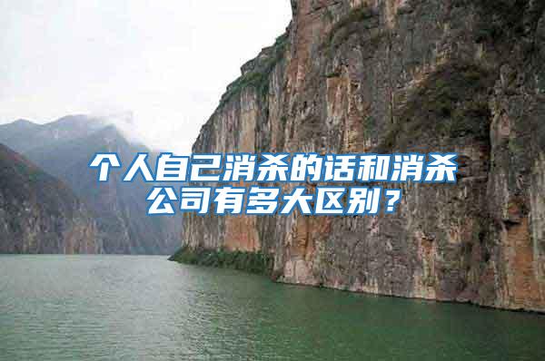 個人自己消殺的話和消殺公司有多大區(qū)別？