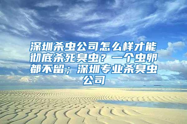 深圳殺蟲公司怎么樣才能徹底殺死臭蟲？一個蟲卵都不留；深圳專業殺臭蟲公司