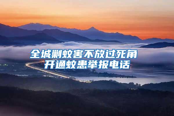 全城剿蚊害不放過死角 開通蚊患舉報電話