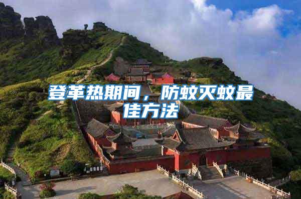 登革熱期間，防蚊滅蚊最佳方法