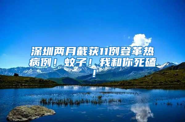 深圳兩月截獲11例登革熱病例！蚊子！我和你死磕！