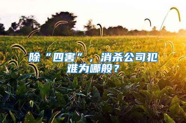 除“四害”，消殺公司犯難為哪般？