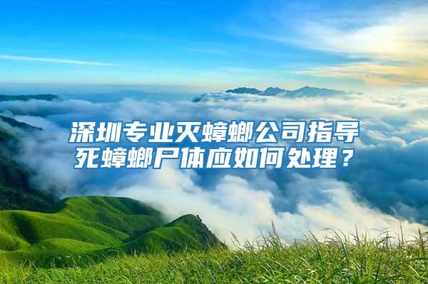 深圳專業滅蟑螂公司指導死蟑螂尸體應如何處理？