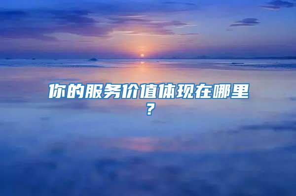 你的服務(wù)價值體現(xiàn)在哪里？