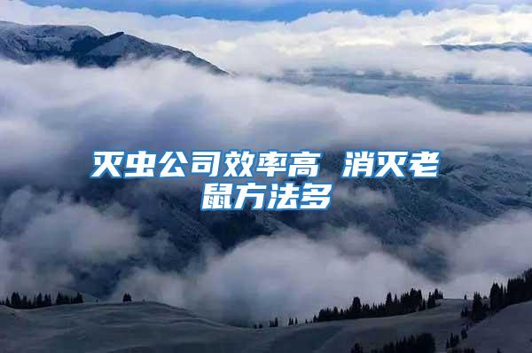 滅蟲公司效率高 消滅老鼠方法多
