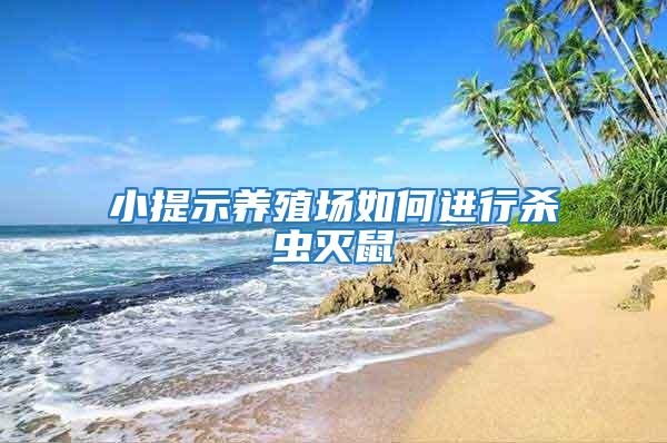小提示養殖場如何進行殺蟲滅鼠