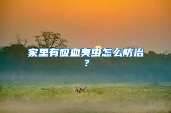 家里有吸血臭蟲怎么防治？
