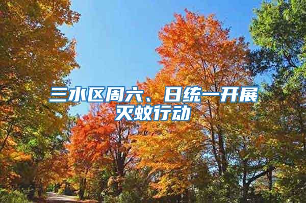 三水區(qū)周六、日統(tǒng)一開(kāi)展滅蚊行動(dòng)