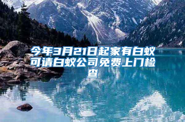 今年3月21日起家有白蟻可請白蟻公司免費上門檢查
