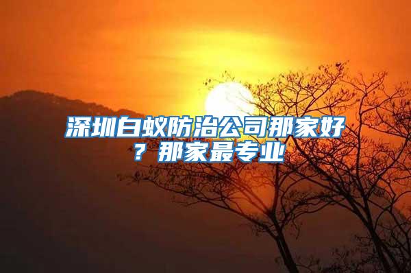 深圳白蟻防治公司那家好？那家最專業(yè)
