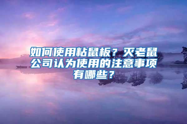 如何使用粘鼠板？滅老鼠公司認(rèn)為使用的注意事項(xiàng)有哪些？