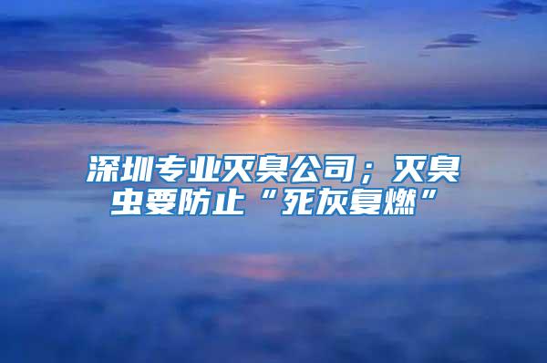 深圳專業滅臭公司；滅臭蟲要防止“死灰復燃”