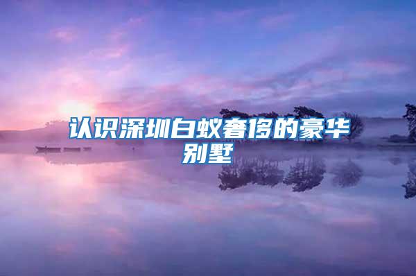 認識深圳白蟻奢侈的豪華別墅