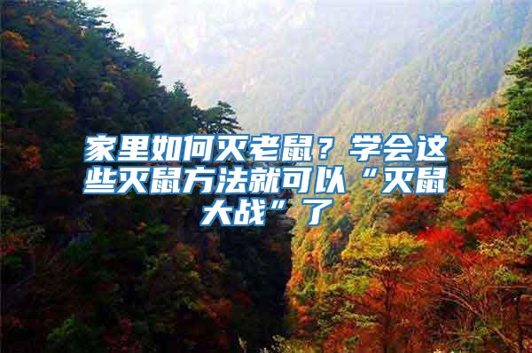 家里如何滅老鼠？學會這些滅鼠方法就可以“滅鼠大戰”了