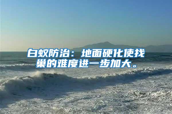 白蟻防治：地面硬化使找巢的難度進一步加大。