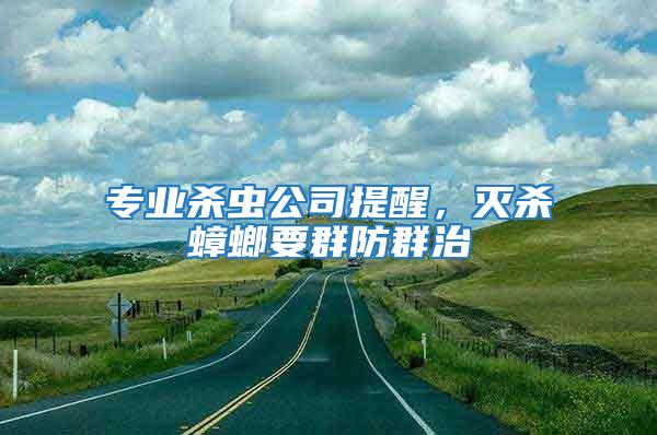 專業殺蟲公司提醒，滅殺蟑螂要群防群治
