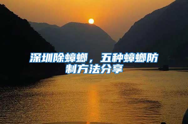 深圳除蟑螂，五種蟑螂防制方法分享