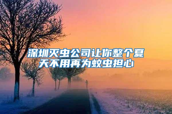 深圳滅蟲公司讓你整個(gè)夏天不用再為蚊蟲擔(dān)心