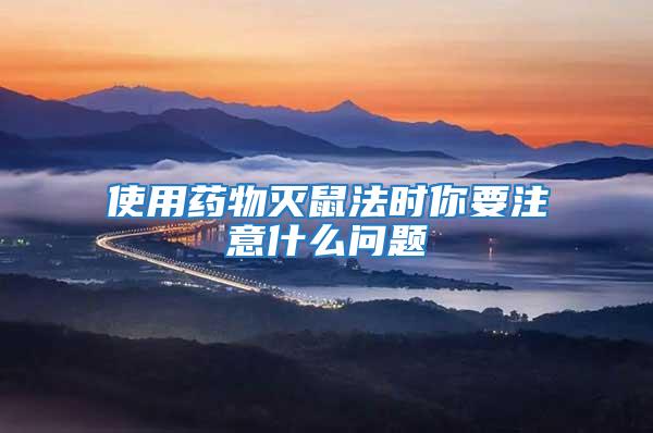 使用藥物滅鼠法時你要注意什么問題