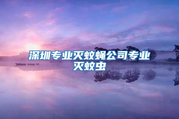 深圳專業滅蚊蠅公司專業滅蚊蟲