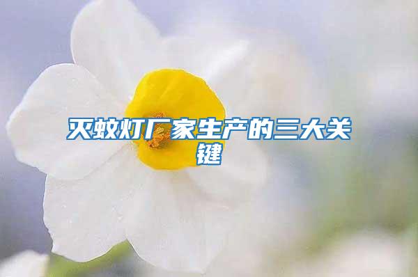 滅蚊燈廠家生產的三大關鍵