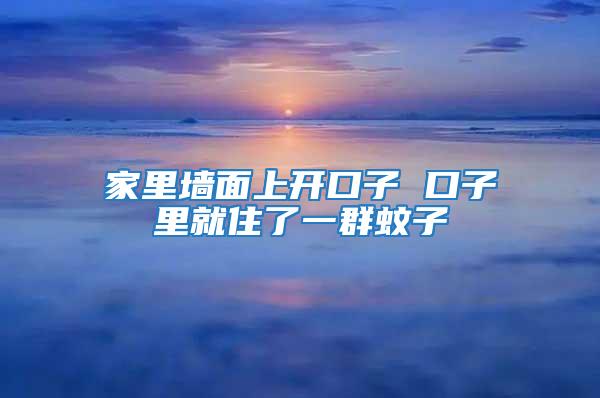 家里墻面上開(kāi)口子 口子里就住了一群蚊子