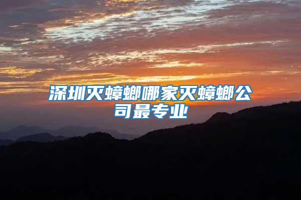 深圳滅蟑螂哪家滅蟑螂公司最專業