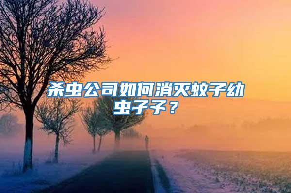 殺蟲公司如何消滅蚊子幼蟲孑孓？