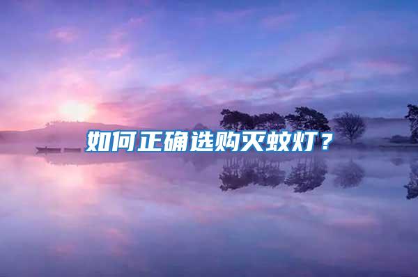 如何正確選購滅蚊燈？