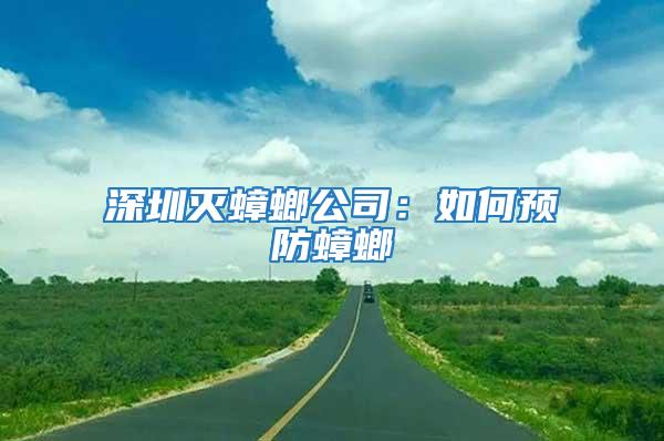 深圳滅蟑螂公司：如何預防蟑螂