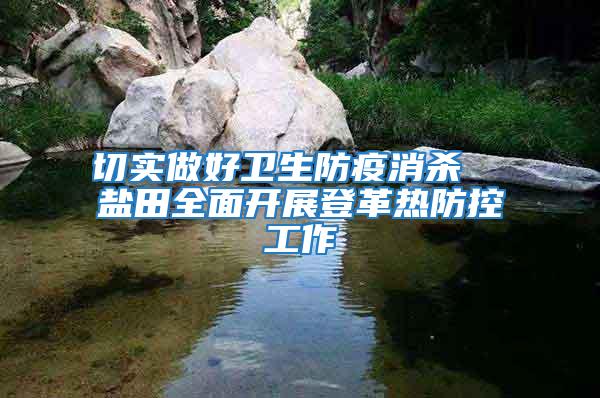 切實做好衛生防疫消殺  鹽田全面開展登革熱防控工作